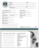 pet sitter checklist